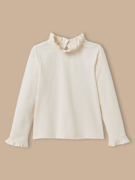 T-shirt en coton bio - collection junior Ecru 1 - vertbaudet enfant 