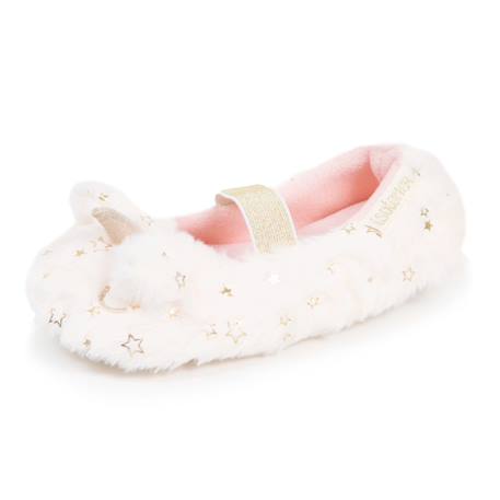 Chaussons ballerines imitation fourrure, semelle gomme antidérapante Ivoire 1 - vertbaudet enfant 