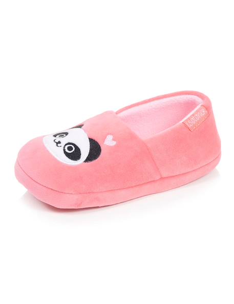 Chaussons mocassins microvelours, semelle gomme antidérapante Rose 6 - vertbaudet enfant 