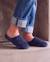 Chaussons mules microvelours semelle ergonomique, mousse à mémoire forme Marine+Noir+Rayures canard 2 - vertbaudet enfant 