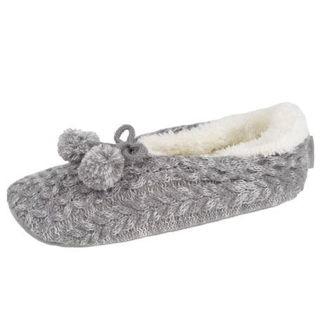 Chaussettes d'intérieur maille torsadée, picots antidérapants Gris chiné 1 - vertbaudet enfant 
