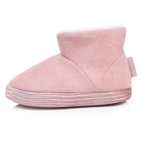 Chaussons bottillons suédine, semelle gomme antidérapante Rose 3 - vertbaudet enfant 