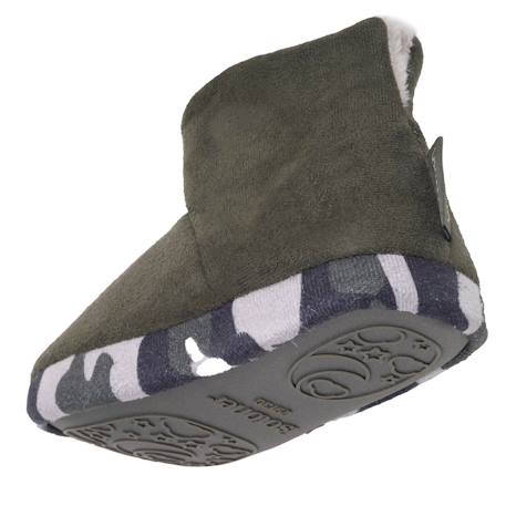 Chaussons bottillons suédine, semelle gomme antidérapante Kaki 5 - vertbaudet enfant 