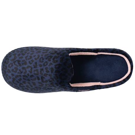 Chaussons mules microvelours semelle ergonomique, mousse à mémoire forme Léopard marine 3 - vertbaudet enfant 