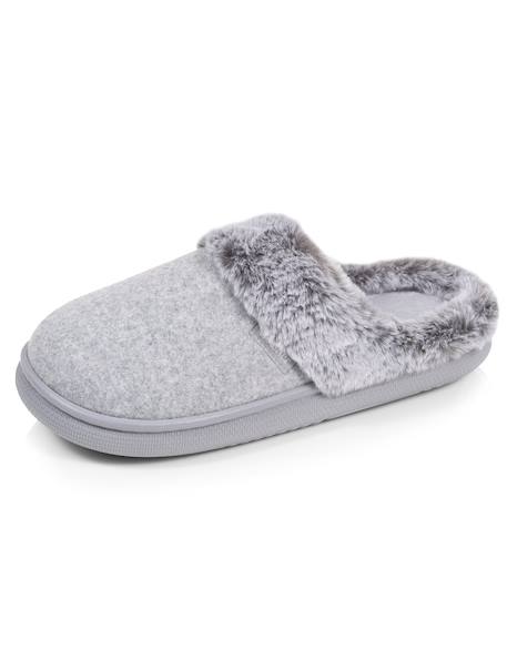 Chaussons mules microvelours semelle bloup extra confort Blush+Gris chiné+Léopard beige+Lilas 12 - vertbaudet enfant 