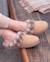 Chaussons mules microvelours semelle bloup extra confort Camel+Fuchsia 2 - vertbaudet enfant 