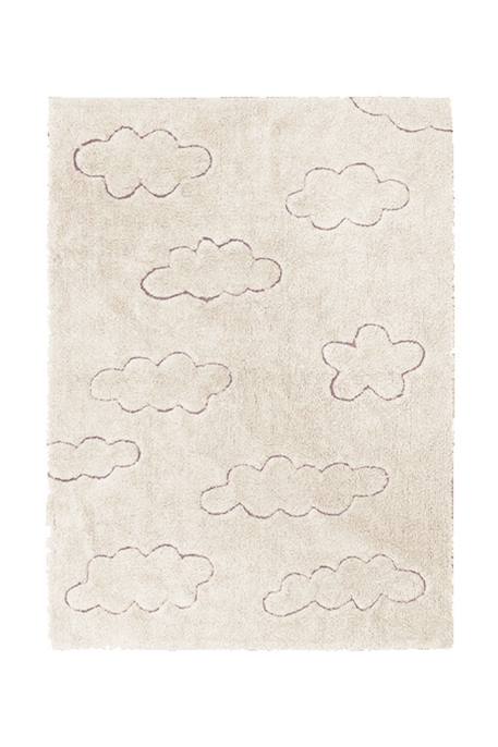 Tapis enfant lavable en coton rugcycled clouds Naturel, fil rugcycled 2 - vertbaudet enfant 