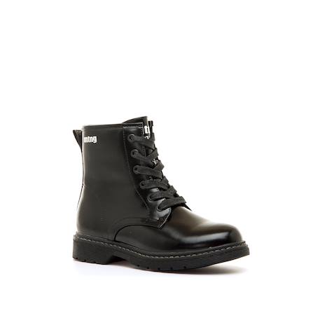 Bottines filles synthétique fermeture éclair Noir brillant 2 - vertbaudet enfant 