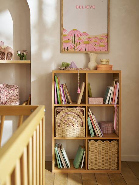 Meuble à cases 6 cases cannage ELLA bois 2 - vertbaudet enfant 