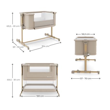 Lit bébé NESTEE GROW 2 3 en 1 évolutif avec matelas, cododo, 5 niveaux, pieds télescopiques beige Beige 6 - vertbaudet enfant 