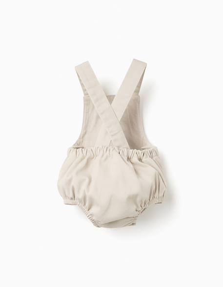 Combinaison en sergé avec poche à l'avant Beige clair 2 - vertbaudet enfant 