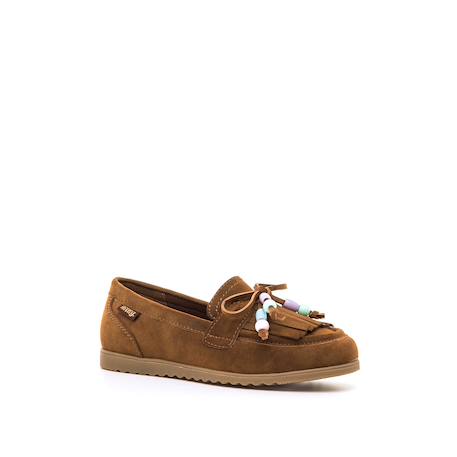 Chaussures filles synthétique sans fermeture- ouverts Beige+Brown 6 - vertbaudet enfant 