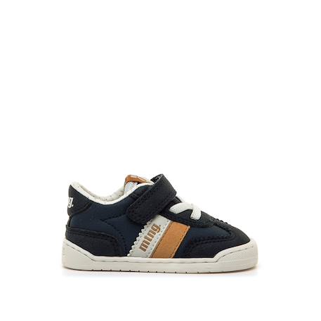 Sneakers garçon synthétique fermeture adhésive barefoot Blanc_marine+Kaky+Marine_orange 7 - vertbaudet enfant 