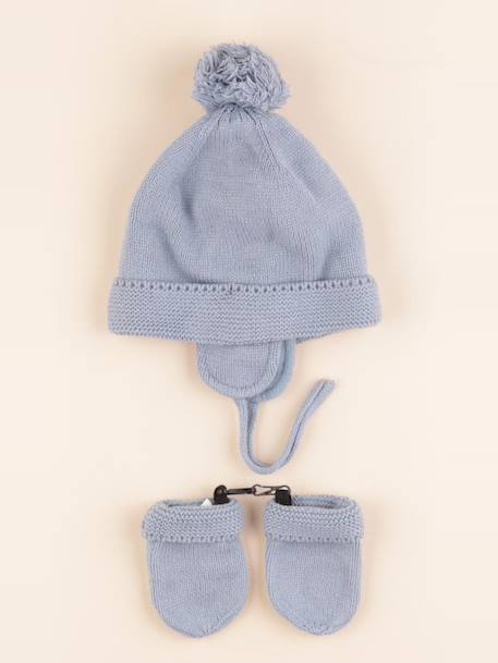 Ensemble bonnet/moufles - 12/18 mois Bleu 1 - vertbaudet enfant 