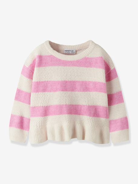 Pull fille avec base volantée name it rose bonbon 1 - vertbaudet enfant 