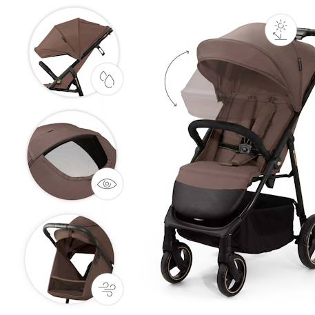 Poussette TRIG 3 Pliable d’Une Main jusqu’à 25 kg avec Dossier Allongé, Grandes Roues et Capote Imperméable Beige+Gris+Marron+Noir 17 - vertbaudet enfant 