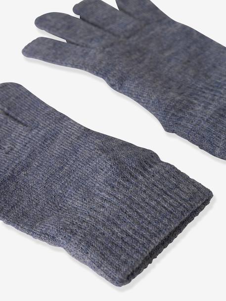 Gants garçon en mélange de laine mérinos name it bleu grisé+gris chiné 3 - vertbaudet enfant 