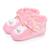 Chaussons bottillons microvelours maintien renforcé, fermeture scratch, simple à enfiler Rose 1 - vertbaudet enfant 