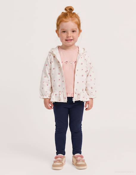 Ensemble de jogging 3 pièces en coton avec imprimé floral Blanc 1 - vertbaudet enfant 