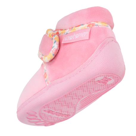 Chaussons bottillons microvelours maintien renforcé, fermeture scratch, simple à enfiler Rose 5 - vertbaudet enfant 