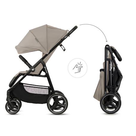 Poussette TRIG 3 Pliable d’Une Main jusqu’à 25 kg avec Dossier Allongé, Grandes Roues et Capote Imperméable Beige+Gris+Marron+Noir 3 - vertbaudet enfant 