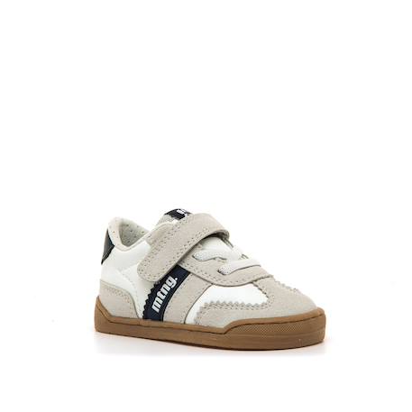 Sneakers garçon synthétique fermeture adhésive barefoot Blanc_marine+Kaky+Marine_orange 2 - vertbaudet enfant 