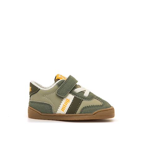 Sneakers garçon synthétique fermeture adhésive barefoot Blanc_marine+Kaky+Marine_orange 3 - vertbaudet enfant 