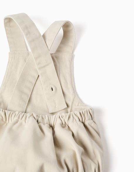 Combinaison en sergé avec poche à l'avant Beige clair 4 - vertbaudet enfant 