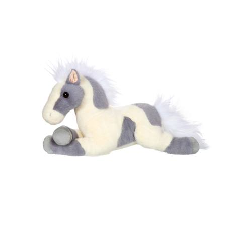 Peluche - peluche - cheval allongé - gris et blanc - 40 cm Gris 1 - vertbaudet enfant 