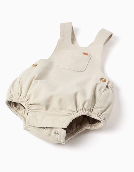 Combinaison en sergé avec poche à l'avant Beige clair 3 - vertbaudet enfant 