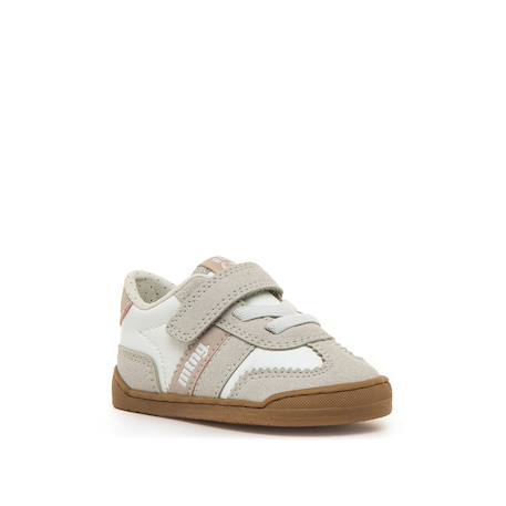 Sneakers filles synthétique fermeture adhésive barefoot Blanc_rose+Pink 2 - vertbaudet enfant 
