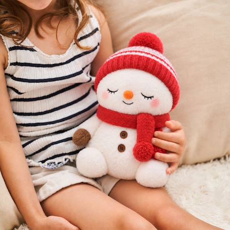 Peluche bouillotte bonhomme de neige Blanc 1 - vertbaudet enfant 