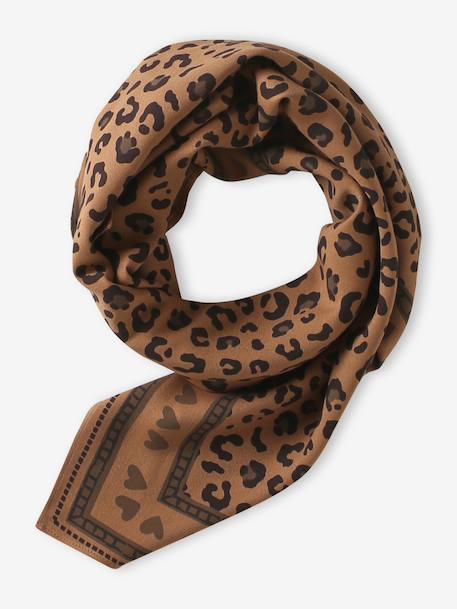 Foulard léopard carré beige 1 - vertbaudet enfant 