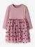 Robe fille en matières mélangées, jupe en tulle à pois name it mauve 1 - vertbaudet enfant 
