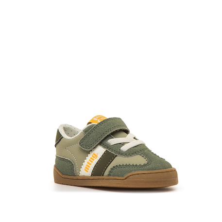 Sneakers garçon synthétique fermeture adhésive barefoot Blanc_marine+Kaky+Marine_orange 4 - vertbaudet enfant 