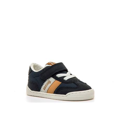 Sneakers garçon synthétique fermeture adhésive barefoot Blanc_marine+Kaky+Marine_orange 8 - vertbaudet enfant 