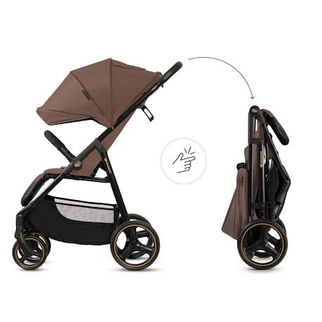 Poussette TRIG 3 Pliable d’Une Main jusqu’à 25 kg avec Dossier Allongé, Grandes Roues et Capote Imperméable Beige+Gris+Marron+Noir 15 - vertbaudet enfant 