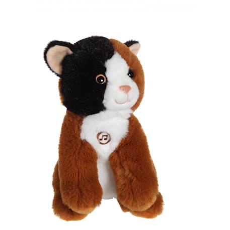 Peluche - peluche chat mimi cats sonore noir et marron - 18 cm Marron 1 - vertbaudet enfant 