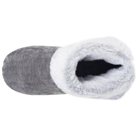 Chaussons bottillons sergé pailleté, semelle gomme ultra souple Gris foncé 3 - vertbaudet enfant 