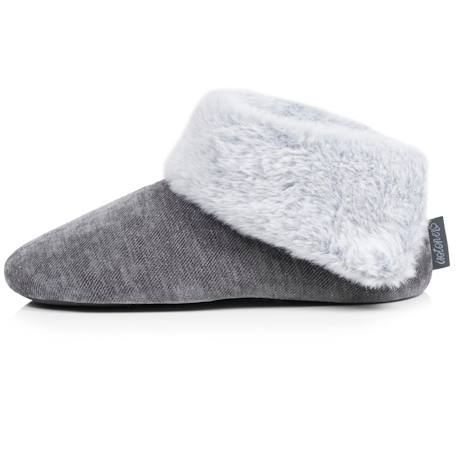 Chaussons bottillons sergé pailleté, semelle gomme ultra souple Gris foncé 4 - vertbaudet enfant 