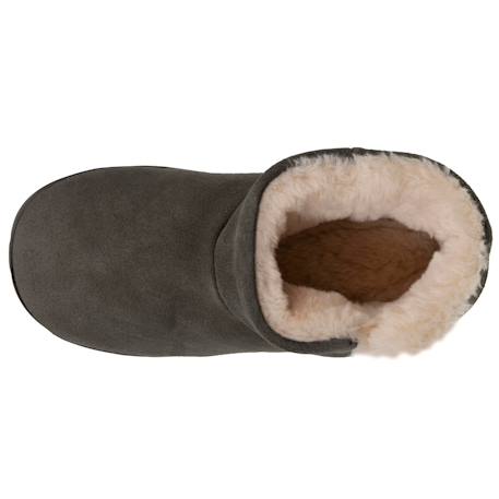 Chaussons bottillons dessus en cuir, semelle plateforme Camel+Kaki 9 - vertbaudet enfant 