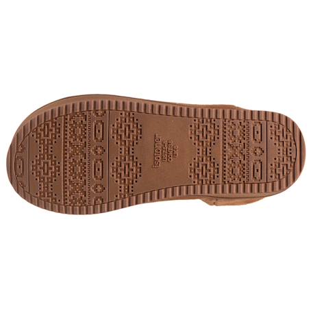 Chaussons bottillons dessus en cuir, semelle plateforme Camel+Kaki 5 - vertbaudet enfant 