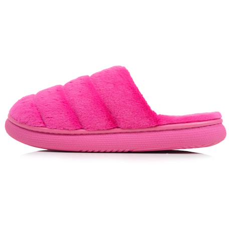 Chaussons mules microvelours semelle bloup extra confort Camel+Fuchsia 10 - vertbaudet enfant 