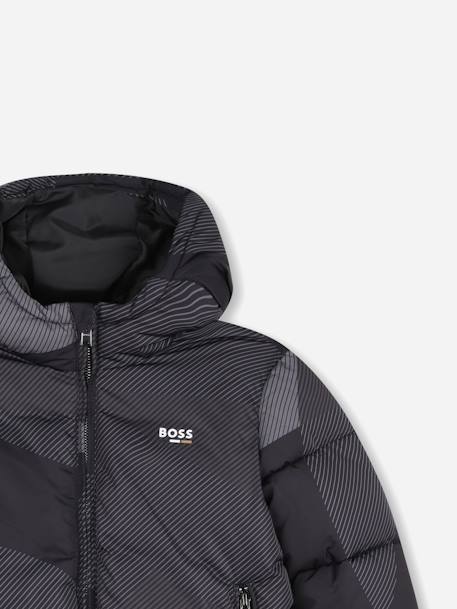 Doudoune garçon à capuche Noir / gris foncé 2 - vertbaudet enfant 