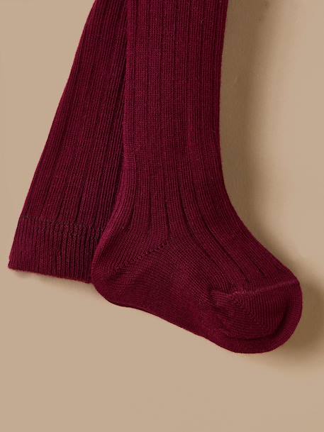 Collants en côtes bébé Bordeaux+Ecru+Marine 2 - vertbaudet enfant 