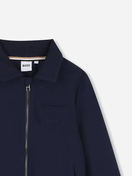 Gilet garçon col chemise Bleu foncé+Marron clair 3 - vertbaudet enfant 