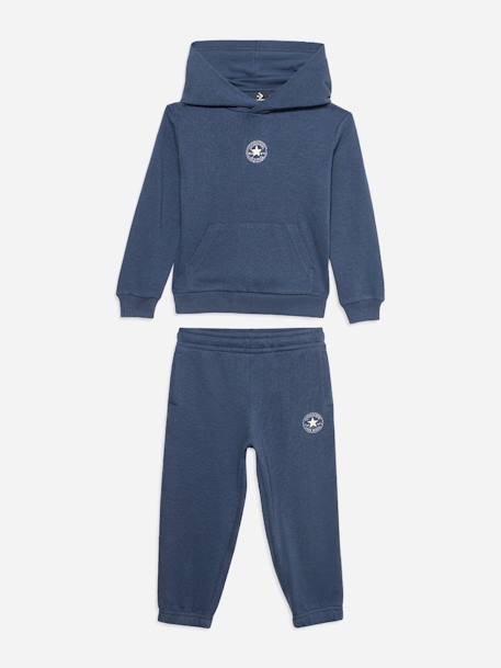 Ensemble 2 pièces sweat à capuche et bas Bleu marine+Gris+Noir 1 - vertbaudet enfant 