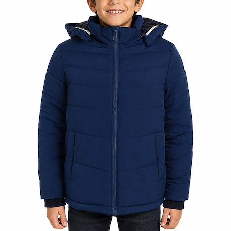 Doudoune garçon confortable et élégante Bleu marine+Bleu marine, noir+Noir foncé 2 - vertbaudet enfant 