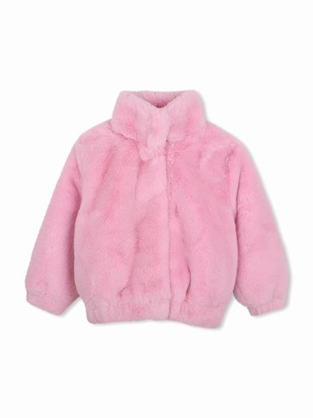 Veste fille à fausse fourrure Multicouleur 1 - vertbaudet enfant 