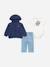 Ensemble garçon 3 pièces body gilet à capuche et jean Bleu / blanc / bleu foncé 1 - vertbaudet enfant 